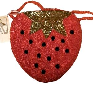 C. Marie Vintage Strawberry Beaded Handbag and Coin Purse